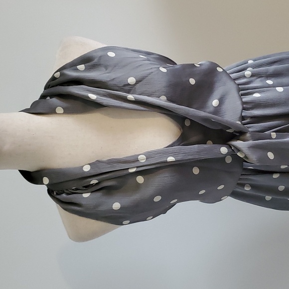 RYEGRASS grey with with polka dot silky satin feel dress size XL new without tag - Picture 5 of 9